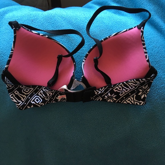 NWOT PINK Wear Everywhere Push Up Name & Snowflake Pattern Underwire Bra - Picture 5 of 11
